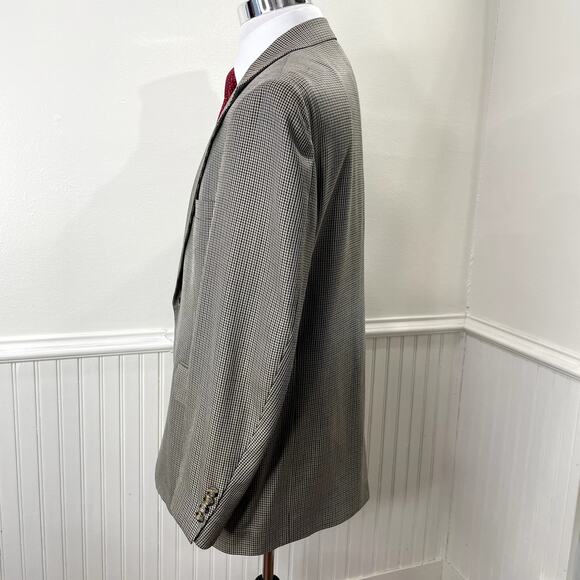 Nordstrom 42R 2-Button Blazer Silk Wool Tweed Houndstooth Sport Coat Jacket - Picture 13 of 16